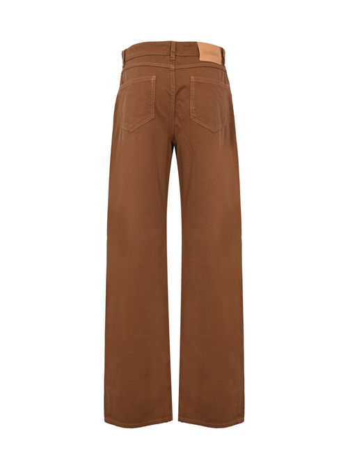 Pantalone baggy MSTFATUO in raso di cotone Cioccolato MAX MARA STUDIO | 2616131111600003